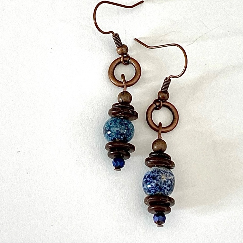 Southwestern Pottery & Copper Earrings